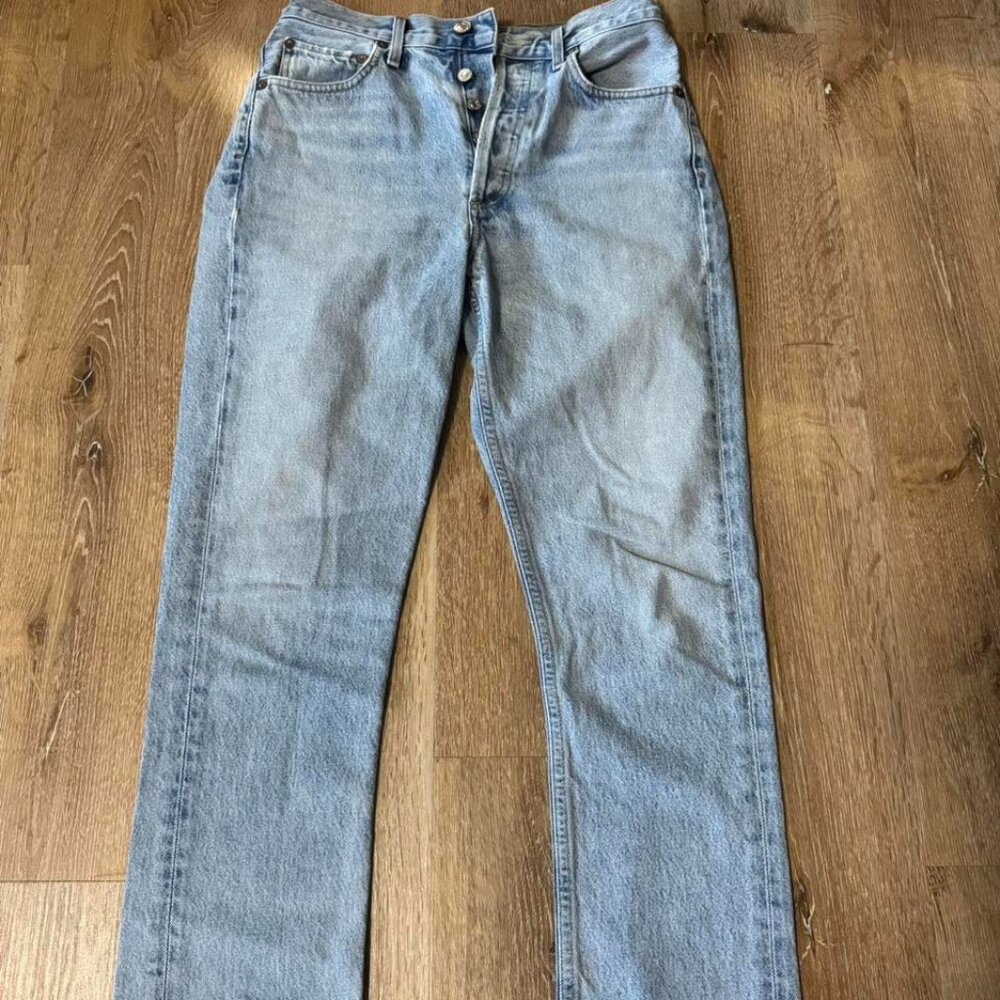 Agolde Riley Straight Crop Cotton Denim Jeans Size 26